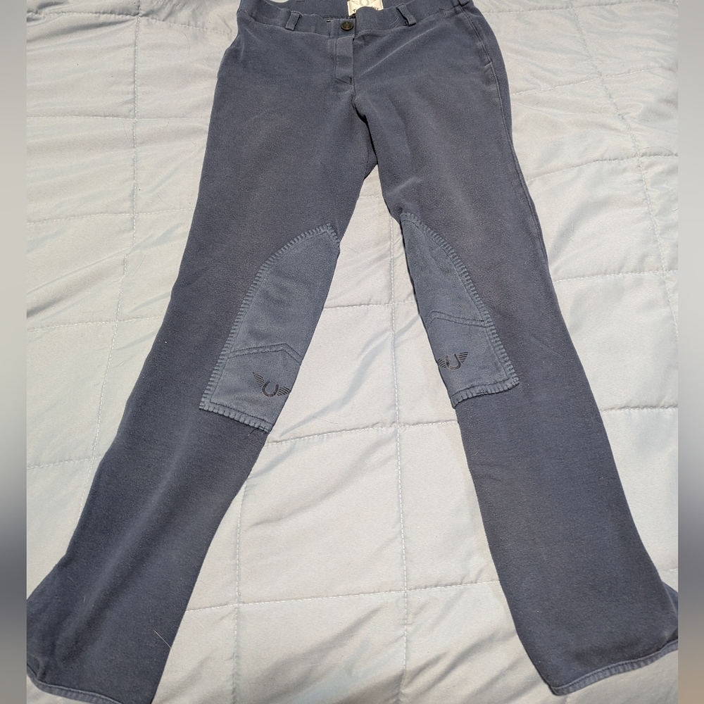 Gray Riding Pants with Knee Patches